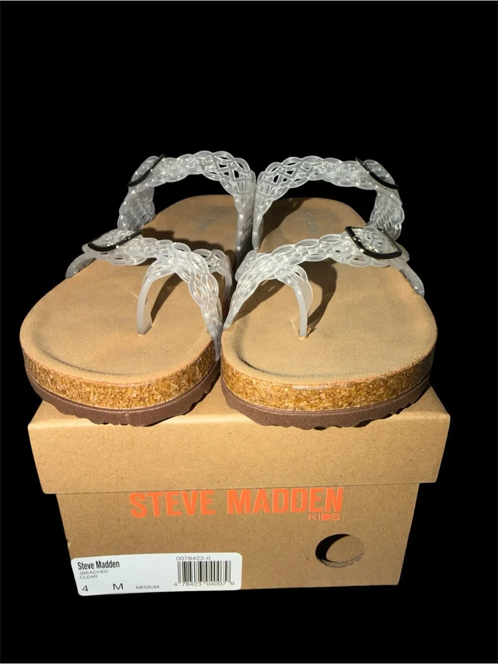 *new* Steve Madden Clear Braided Strap Cork-Style Footbed Sandals
